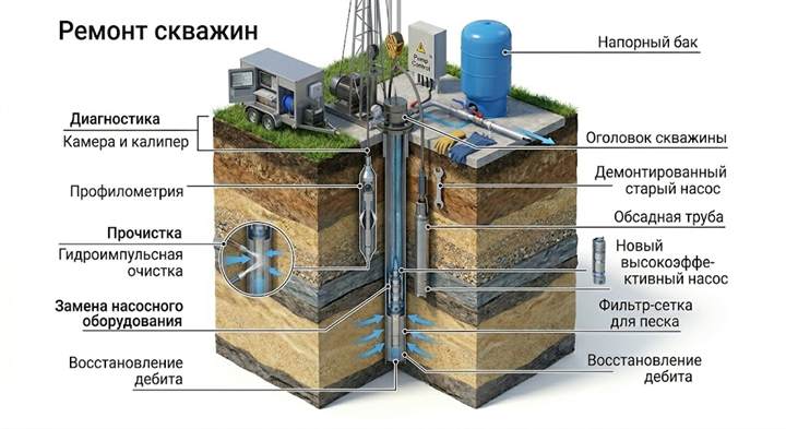 Ремонт скважин в Борисоглебске